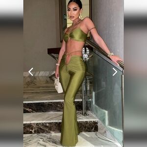Fashion Nova Olive Green Cut Out Outfit